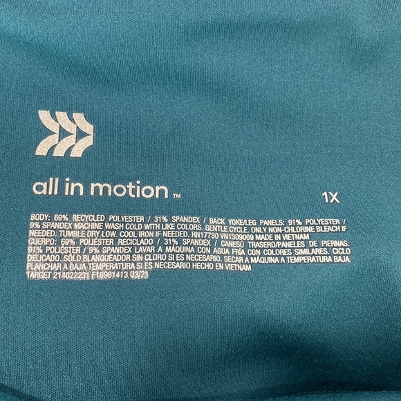 Women's Flex Ribbed Curvy Fit High-Rise Leggings - All in Motion™ Blue Size 1X - Picture 6 of 8